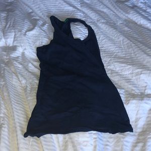 Navy blue razorback tank top